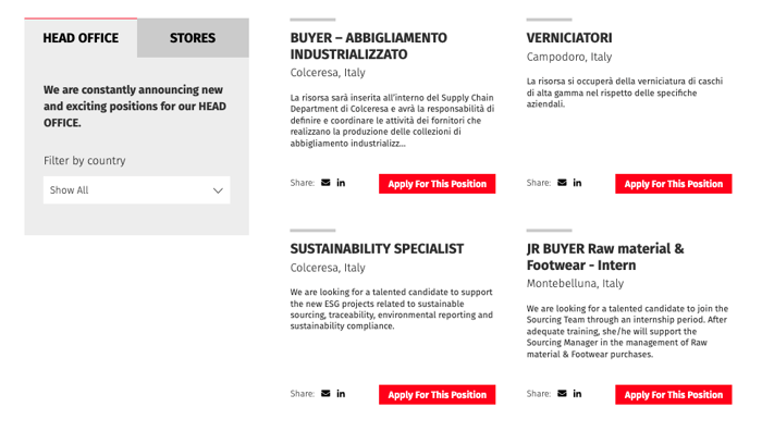 Dainese Careers